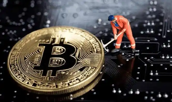 A bustling mining farm showcasing high-tech machinery and advanced operations