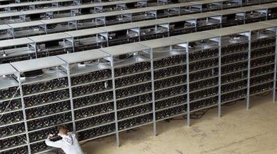 A mining farm in a rural Australian setting powered by solar panels
