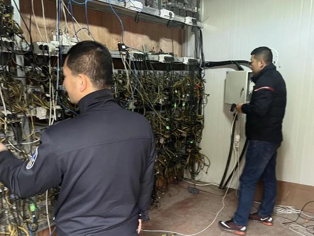 A well-organized mining rig with multiple ASIC miners in operation