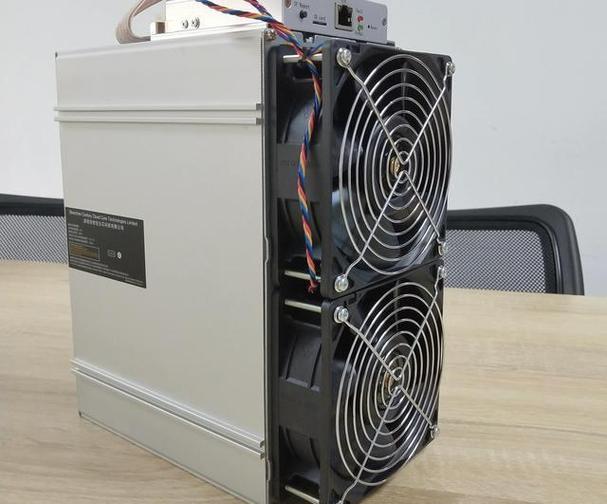 A powerful ASIC miner designed for Kaspa mining, showcasing its cooling system and processing chips.